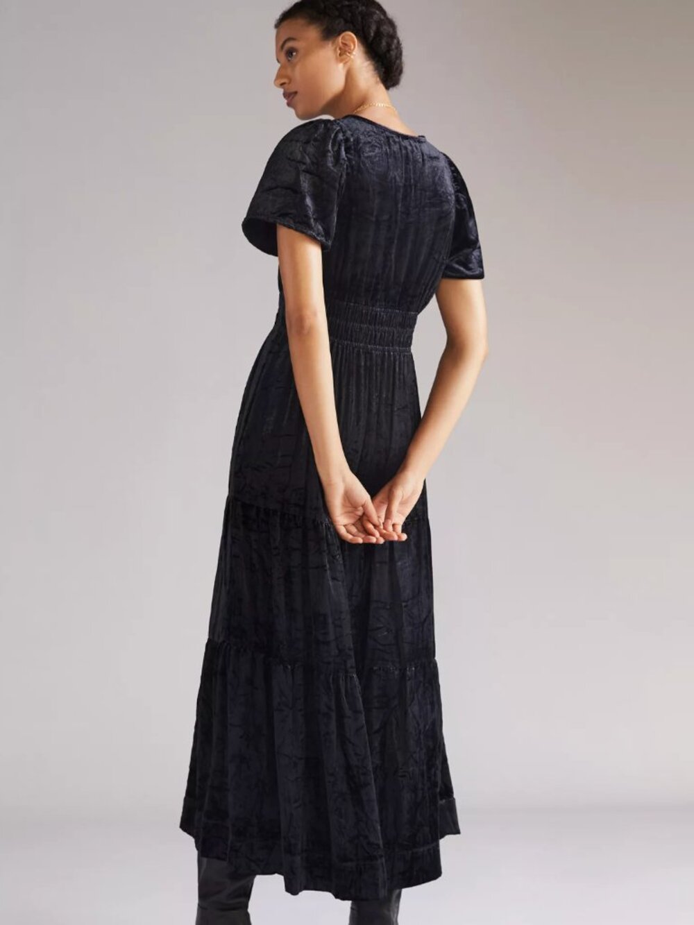 NWOT Anthropologie Somerset Velvet Maxi Dress Black Size S! - Picture 3 of 7